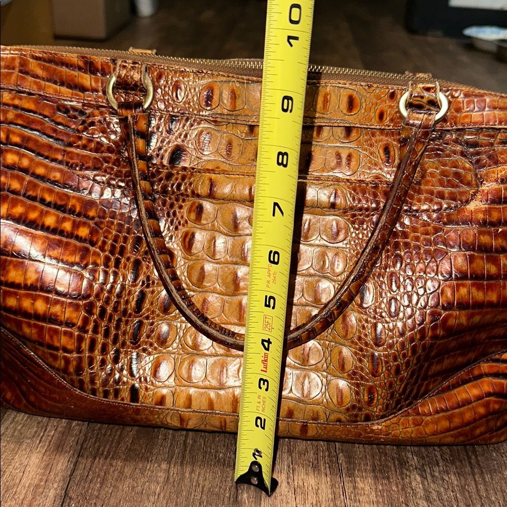 Brahmin Croc-Embossed Satchel Pecan - Picture 12 of 16